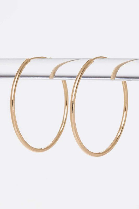 45 MM Stainless Steel Polished Hoop Earrings