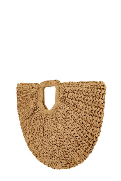 Round Shape Straw Tote Bag