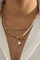 Chain with Pearl Double Layer Toggle Necklace