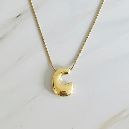 Balloon Letter Initial Necklace