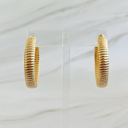 Lux Cabled Golden Hoop Earrings