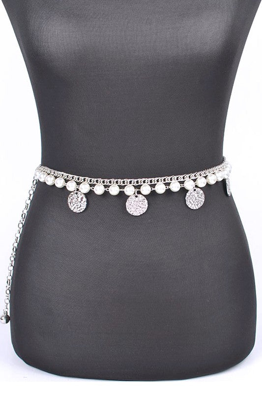 Fringe Disk Iconic Pearl Station Chain Belt