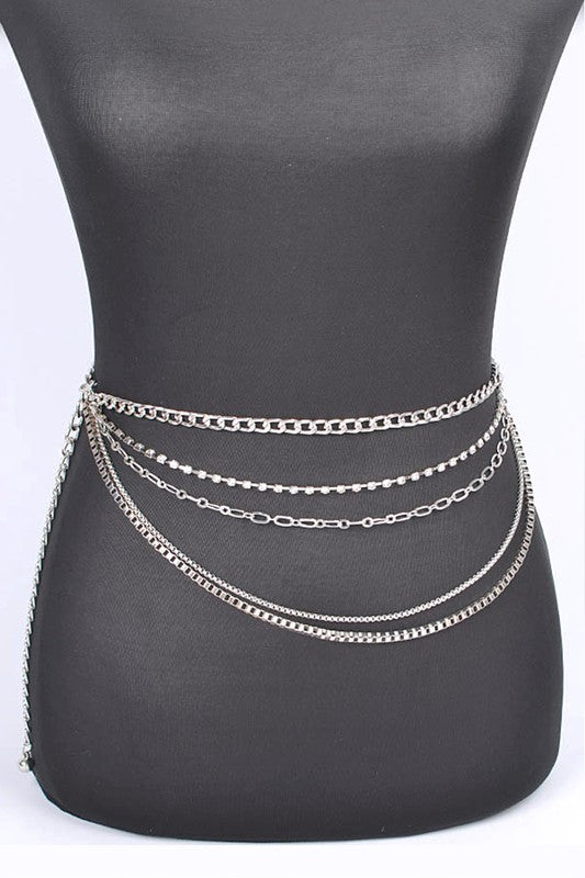 Iconic Mix Chain Rhinestone Chain Belt