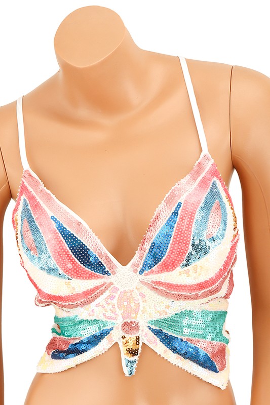 Sequin Butterfly Bralette