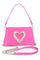 Crystal Heart Satin Top Handle Convertible Clutch