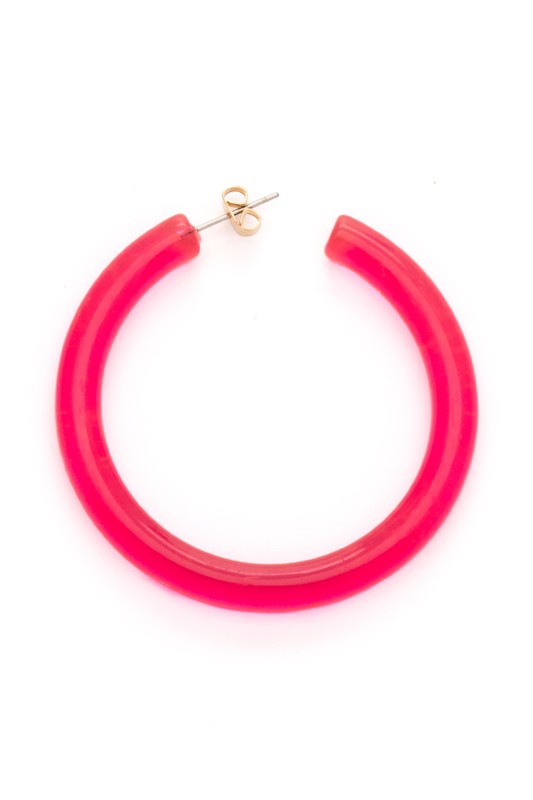 Pop Color Acrylic Fashion Hoops