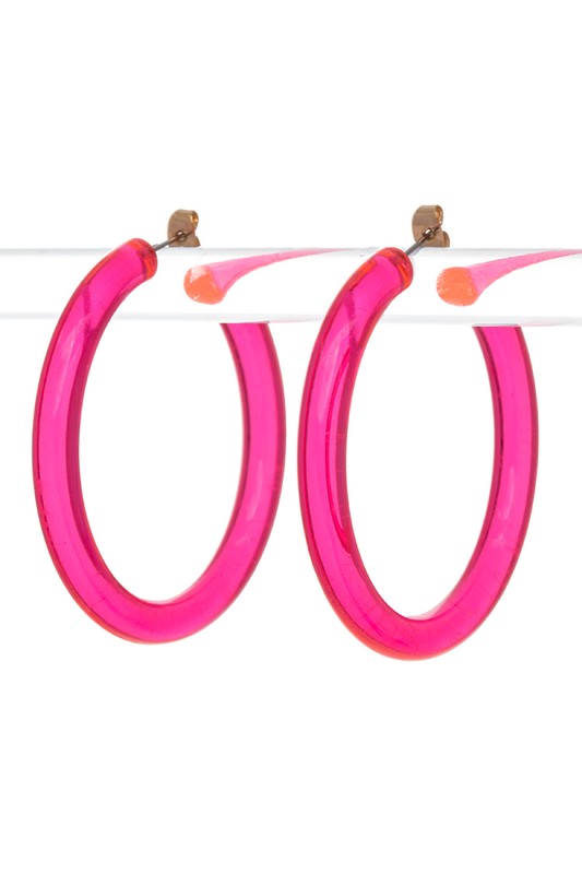 Pop Color Acrylic Fashion Hoops