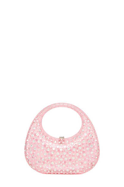 Rhinestone paved Transparent Rigid Bag