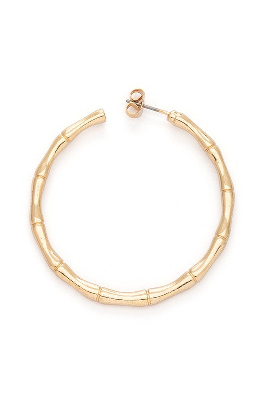 Bamboo Textured Hoop Earrings