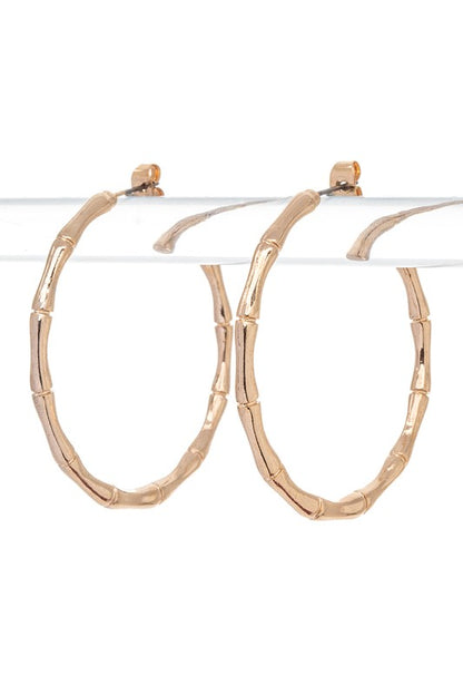 Bamboo Textured Hoop Earrings