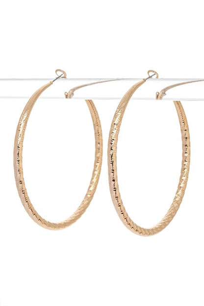 Iconic Large Textured Hoop Earrings