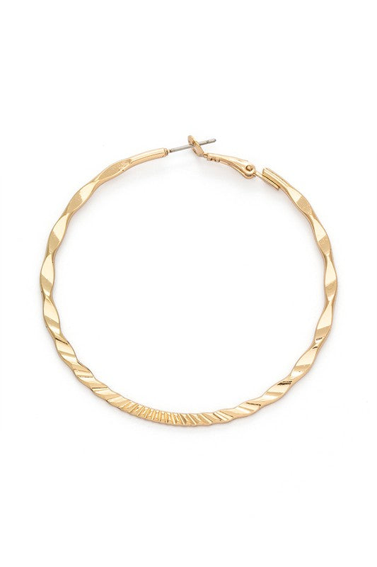 Wavy Textured Fashion Hoop Earrings