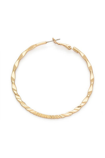 Wavy Textured Fashion Hoop Earrings