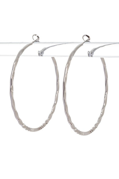 Wavy Textured Fashion Hoop Earrings