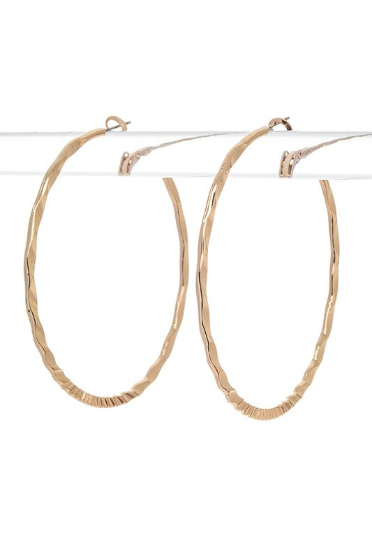 Wavy Textured Fashion Hoop Earrings