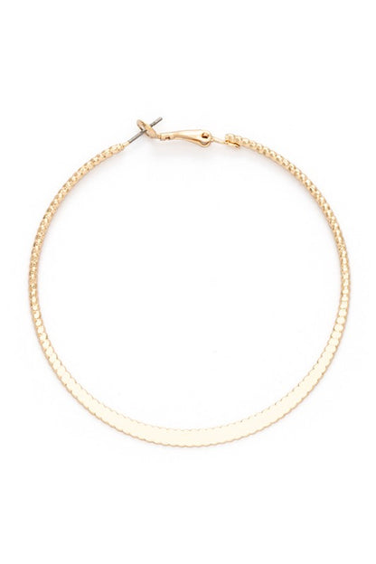 65MM Textured Skinny Hoop Earrings