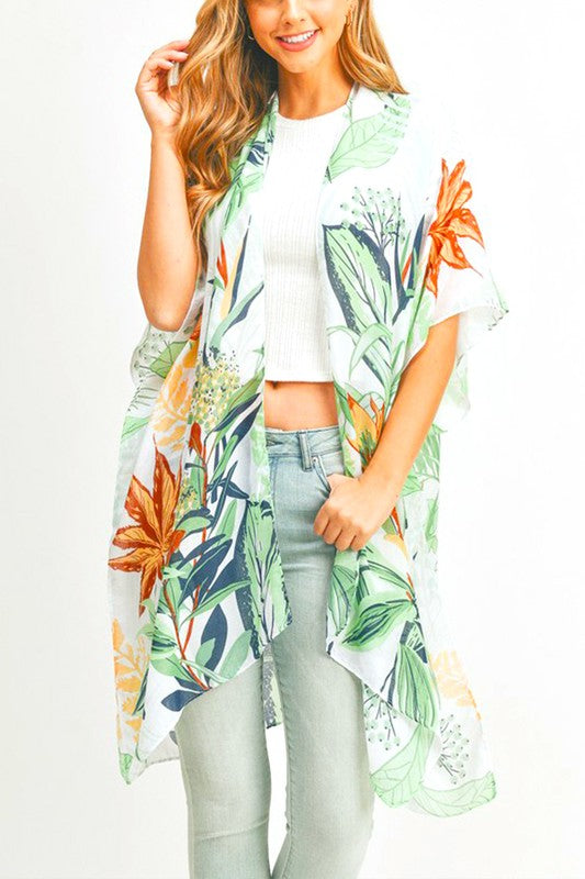 Floral Printed Light Weight Kimono Cardigan