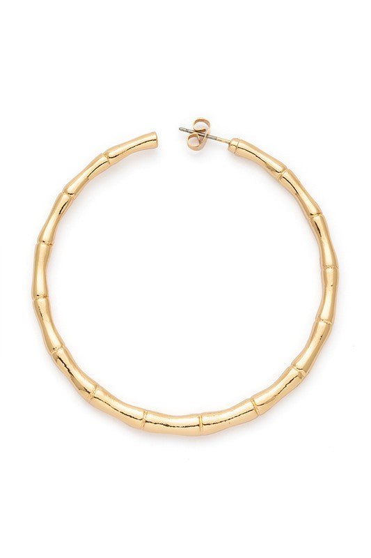 Bamboo Texture Iconic Hoop Earrings