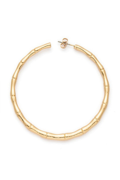 Bamboo Texture Iconic Hoop Earrings