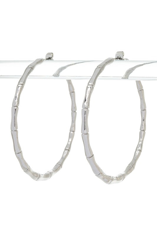 Bamboo Texture Iconic Hoop Earrings