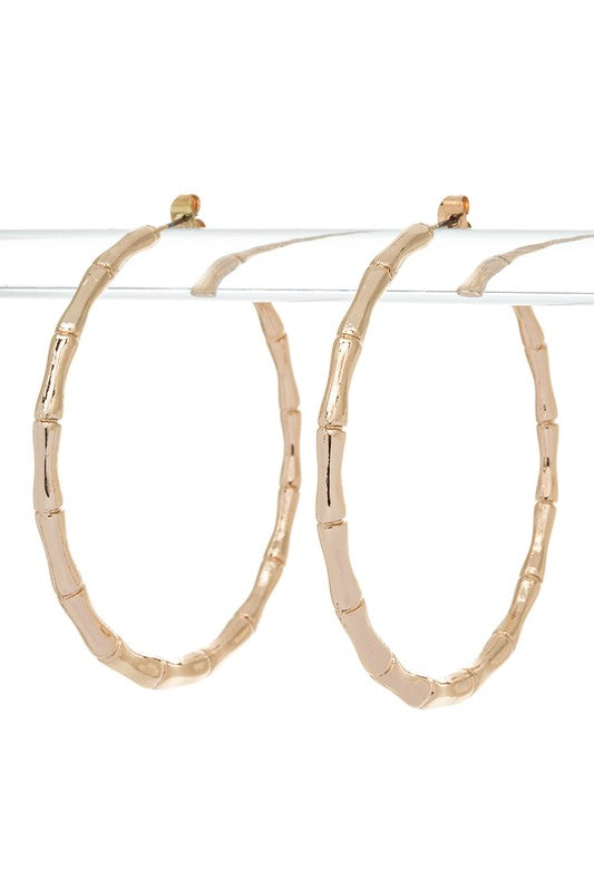 Bamboo Texture Iconic Hoop Earrings