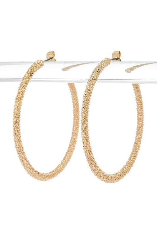 55mm Textured Iconic Hoop Earrings