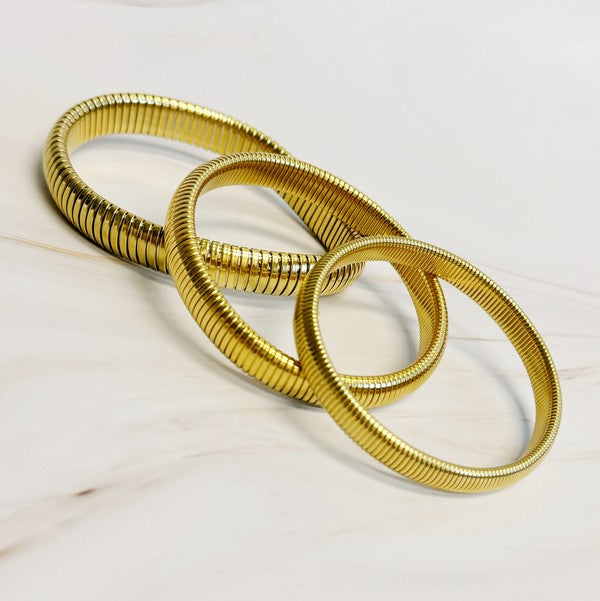 Golden Spring Soft Bangle Bracelet - WIDE