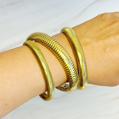 Golden Spring Soft Bangle Bracelet - WIDE