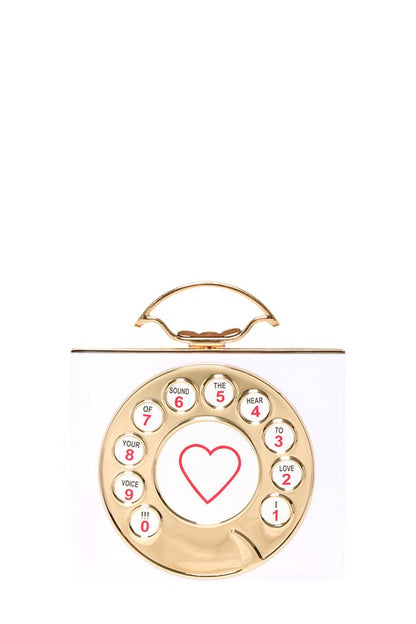 Telephone Dial Hard Case Clutch Bag