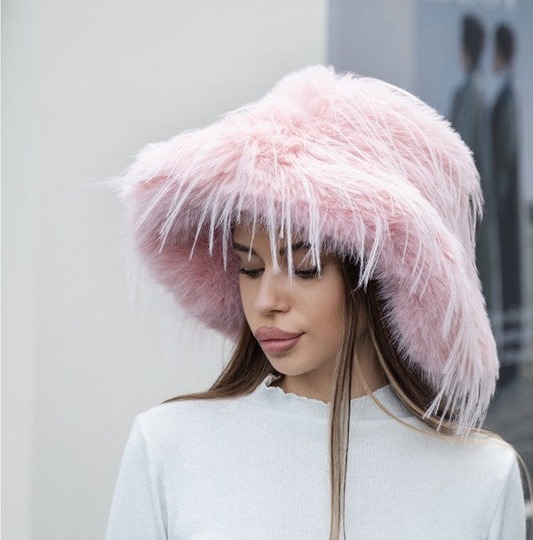 Fluffly Fax Fur Bucket Hat