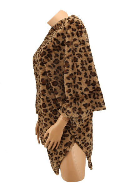 Leopard Pattern Fur Cape