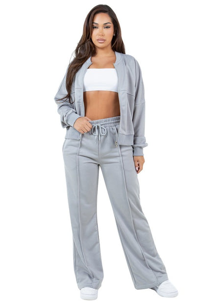 WOMEN FASHION SWEATRSUIT TWO PIECE PANT SET