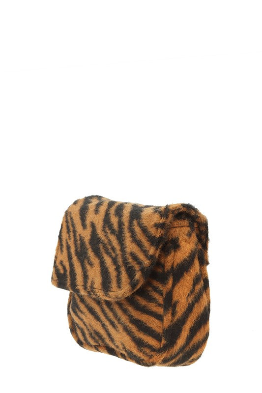 Mini Animal Fur Design Crossbody Bag