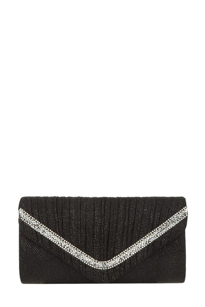 Glitter Pleated Crossbody Bag