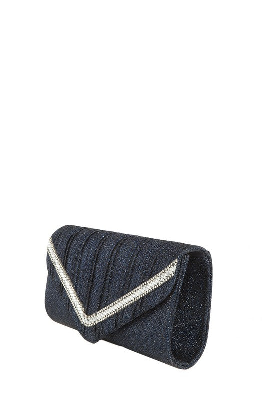 Glitter Pleated Crossbody Bag