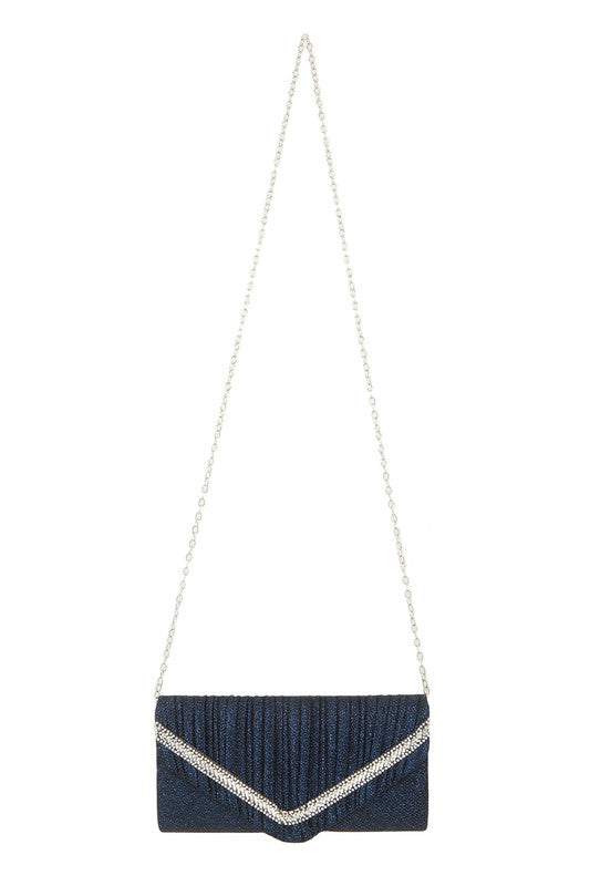 Glitter Pleated Crossbody Bag