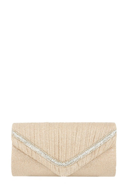 Glitter Pleated Crossbody Bag