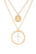 Mix Tone Cross Coin Pendant Necklace
