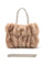 Rhinestone Top Handle Faux Fur Winter Tote Bag