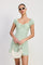 MIX MEDIA MINI RUCHED DRESS
