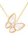 MOP Butterfly CZ Pendant Necklace
