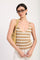 STRIPED RIBBED KNIT CAMI TOP