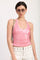 SEQUIN HALTER TOP WITH CONTRAST TRIM