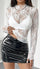 Elegant Lace Long-Sleeve Crop Top - Sheer Design