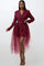 Tulle Overlay Belted Blazer Dress