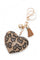 Stone Pave Leopard Print Puff Heart Key Chain