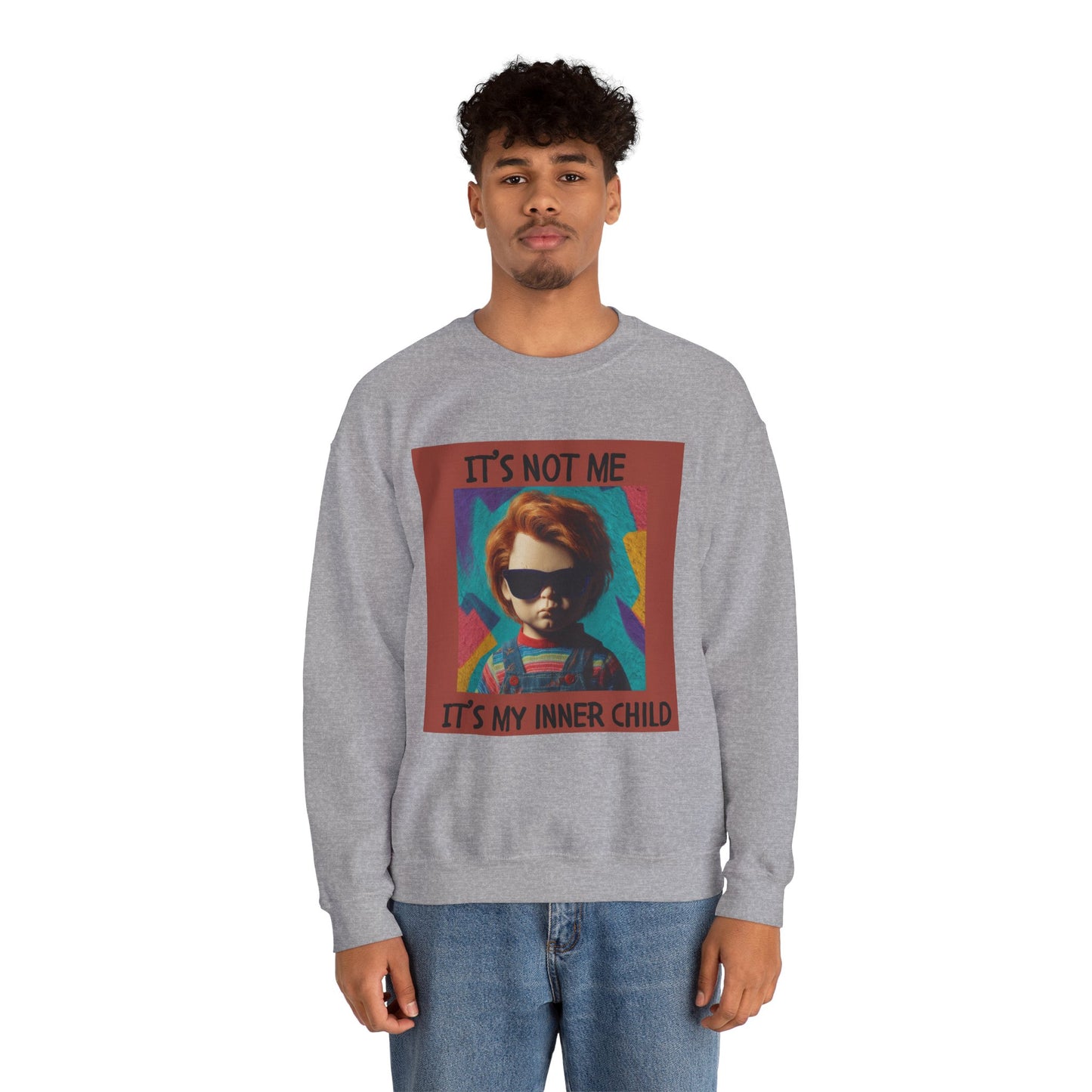 Chucky Inner Child Sweatshirt, Unisex Sweatshirt, Graphic Crewneck, Horror Aesthetic, Gift for Halloween, Cozy Casual Wear