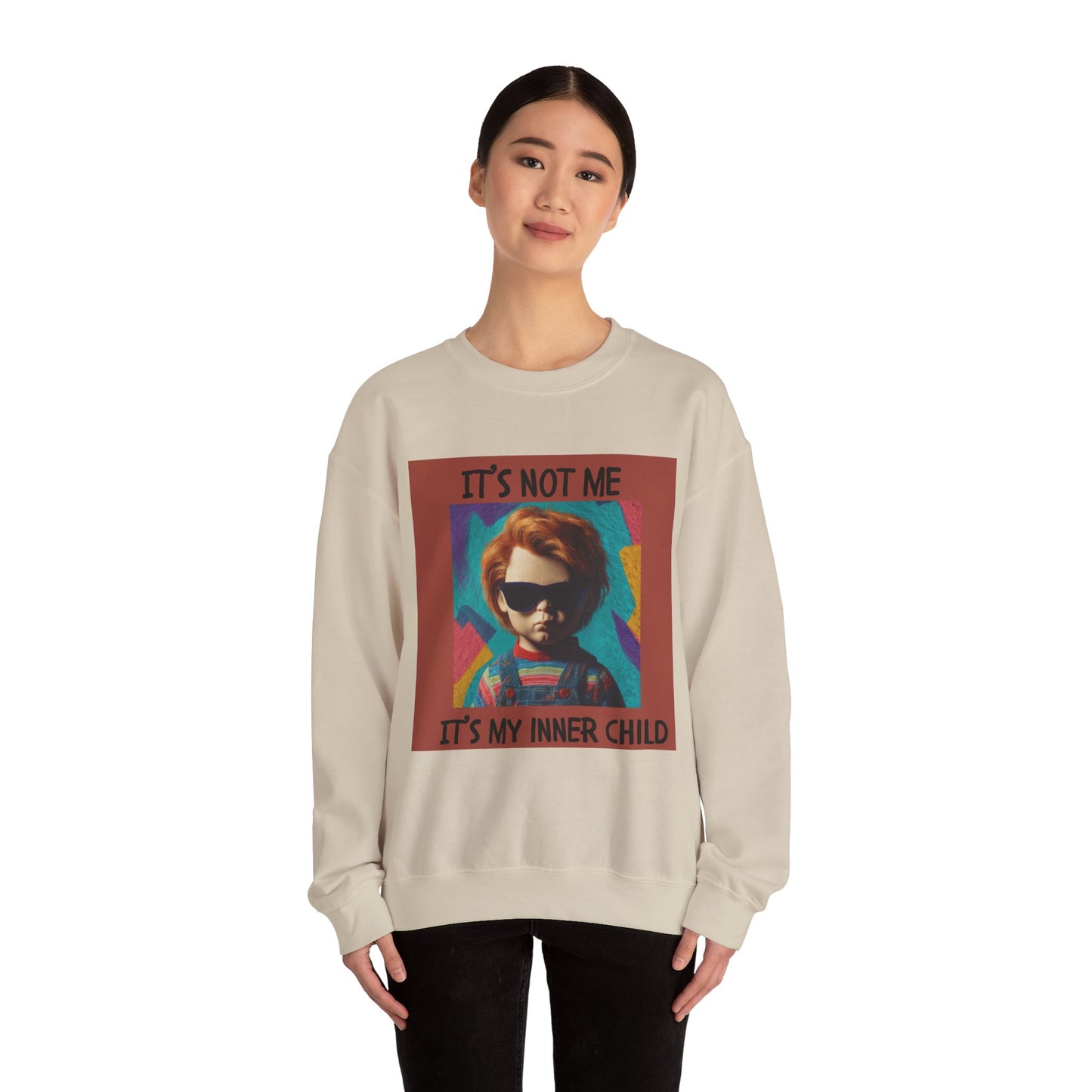 Chucky Inner Child Sweatshirt, Unisex Sweatshirt, Graphic Crewneck, Horror Aesthetic, Gift for Halloween, Cozy Casual Wear