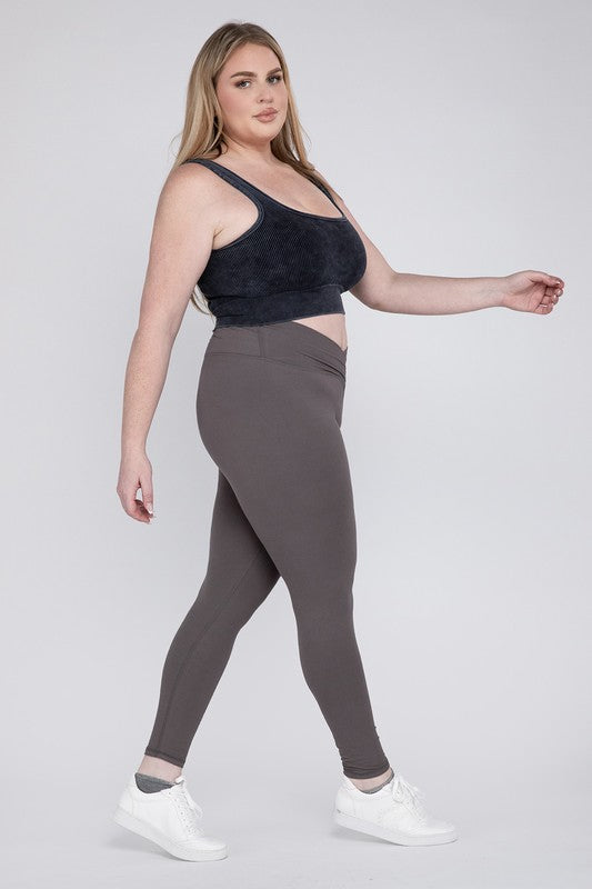 Plus V Waist Full Length Leggings