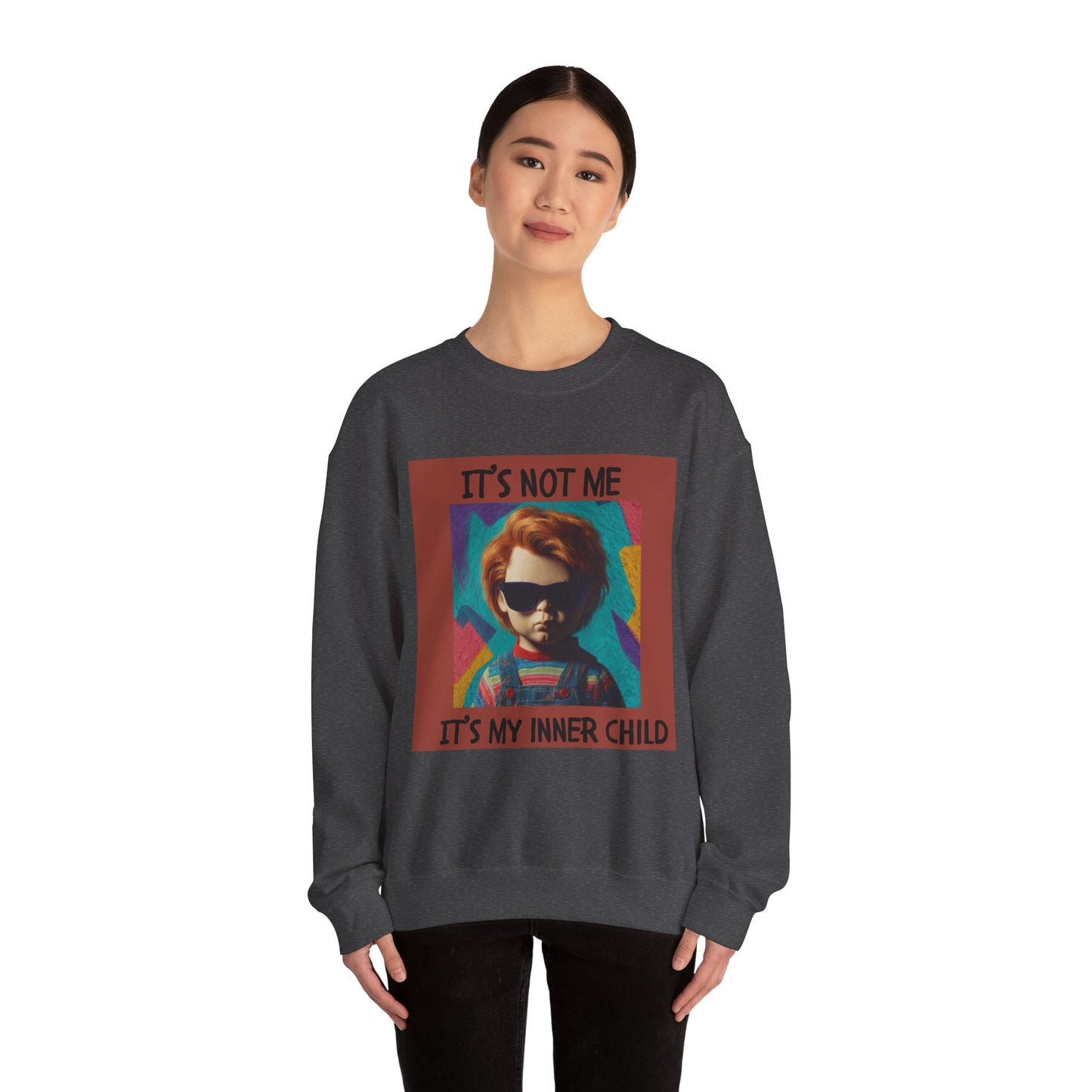 Chucky Inner Child Sweatshirt, Unisex Sweatshirt, Graphic Crewneck, Horror Aesthetic, Gift for Halloween, Cozy Casual Wear